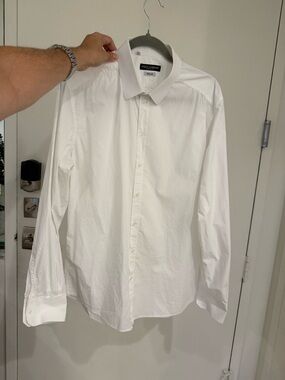 Dolce & Gabbana White Men's Classic Point-Collar Dress Shirt